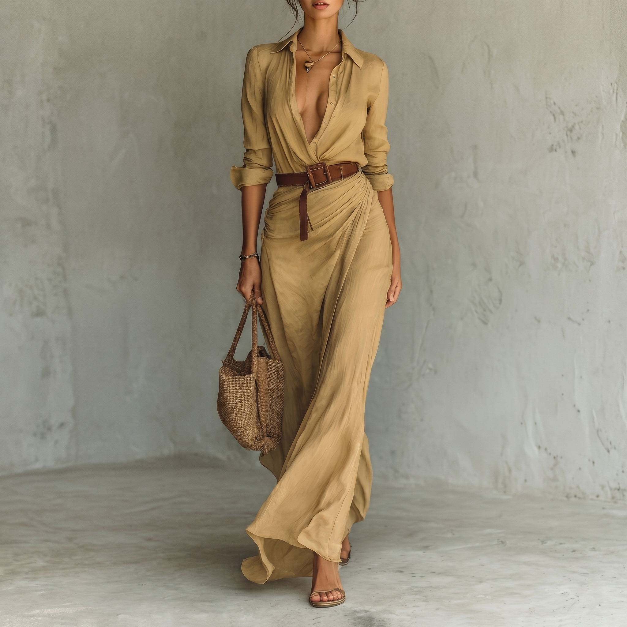 Tamara - Vestido Largo Camisero Envolvente