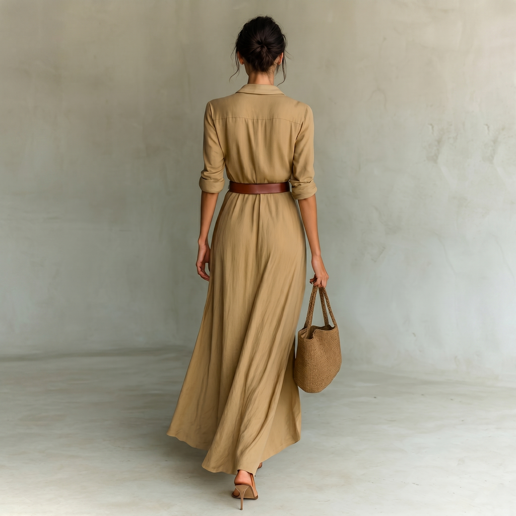 Tamara - Vestido Largo Camisero Envolvente