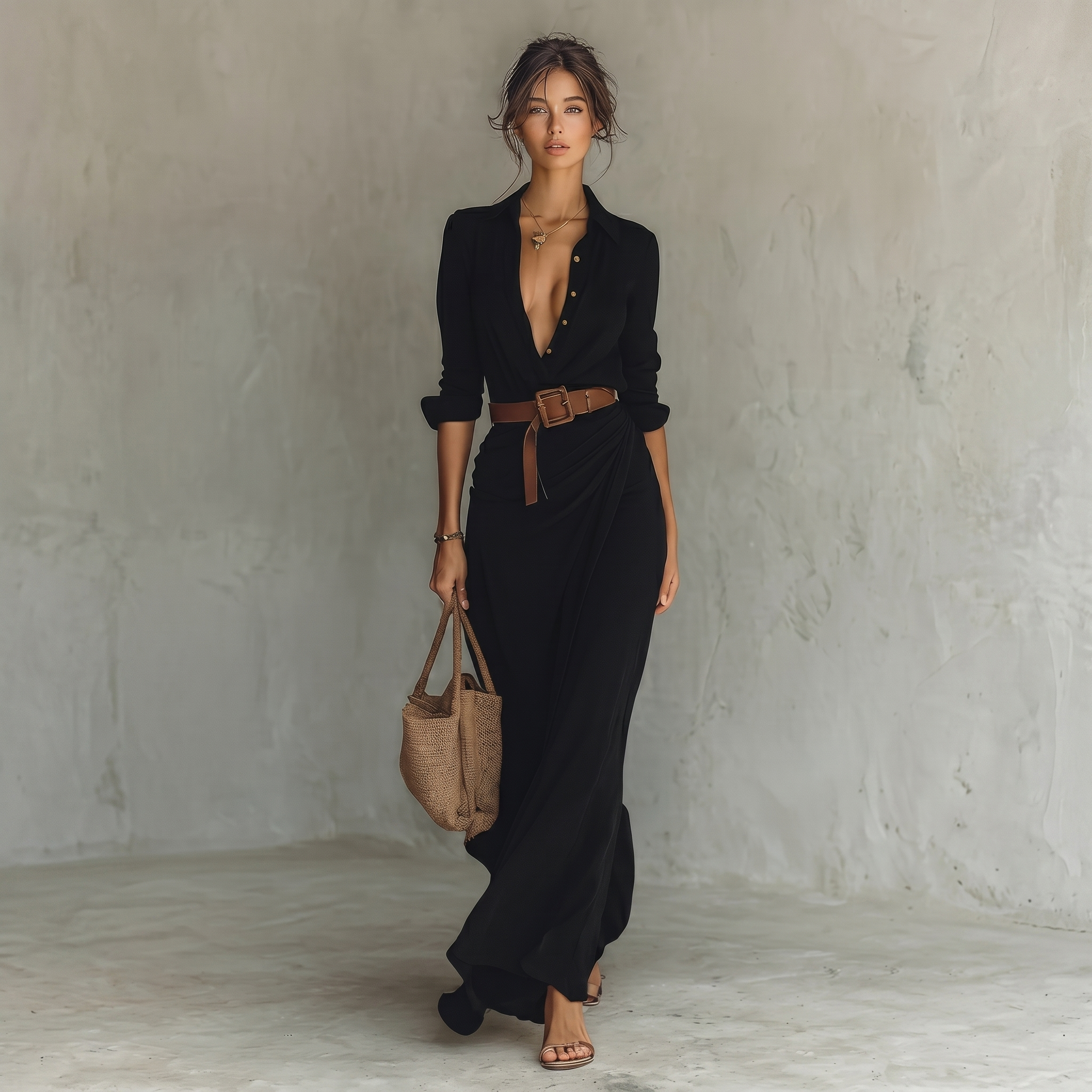 Tamara - Vestido Largo Camisero Envolvente