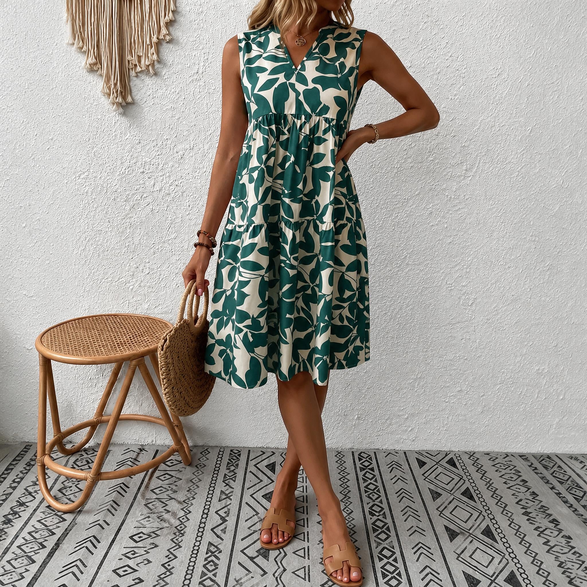 Elena - Vestido Midi Elegante Efecto Vientre Plano