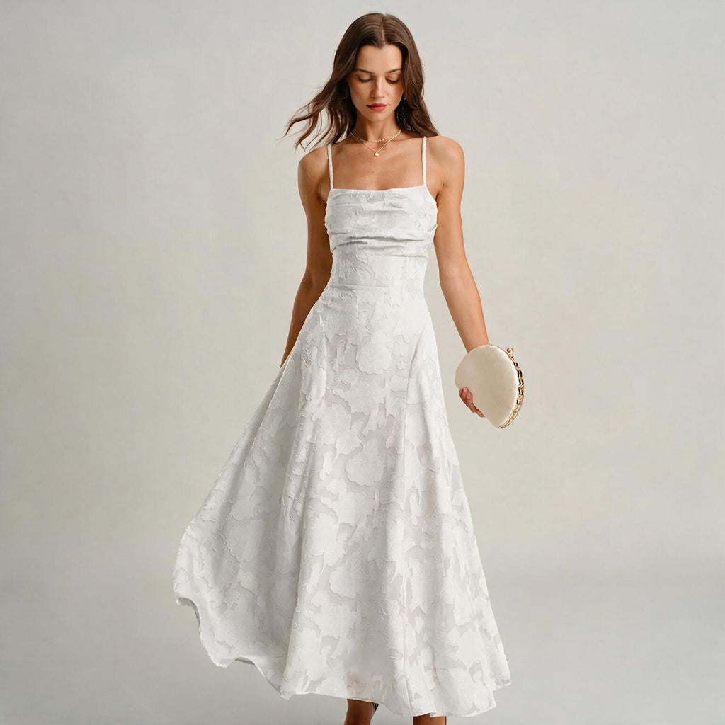 Marta - Vestido Midi Jacquard de Tirantes