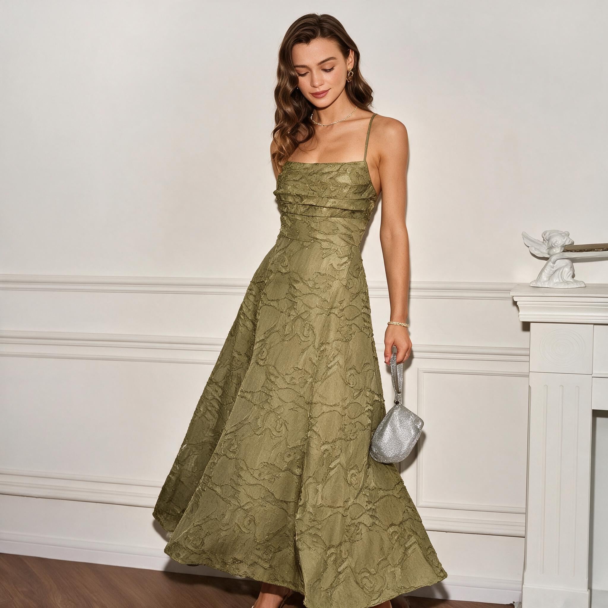 Marta - Vestido Midi Jacquard de Tirantes