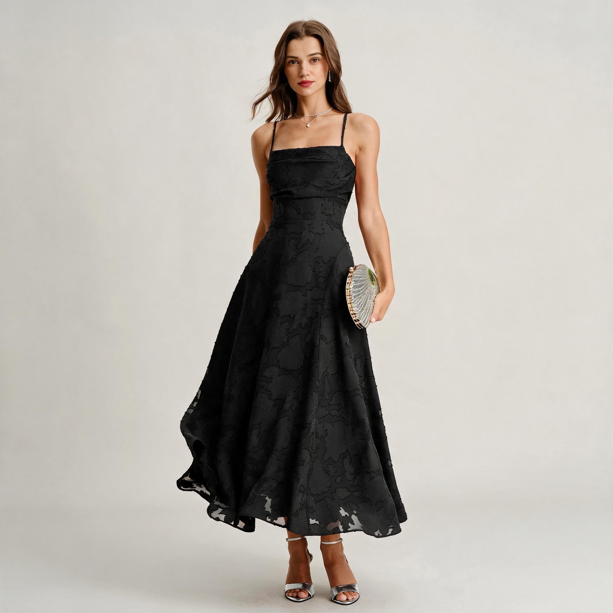 Marta - Vestido Midi Jacquard de Tirantes