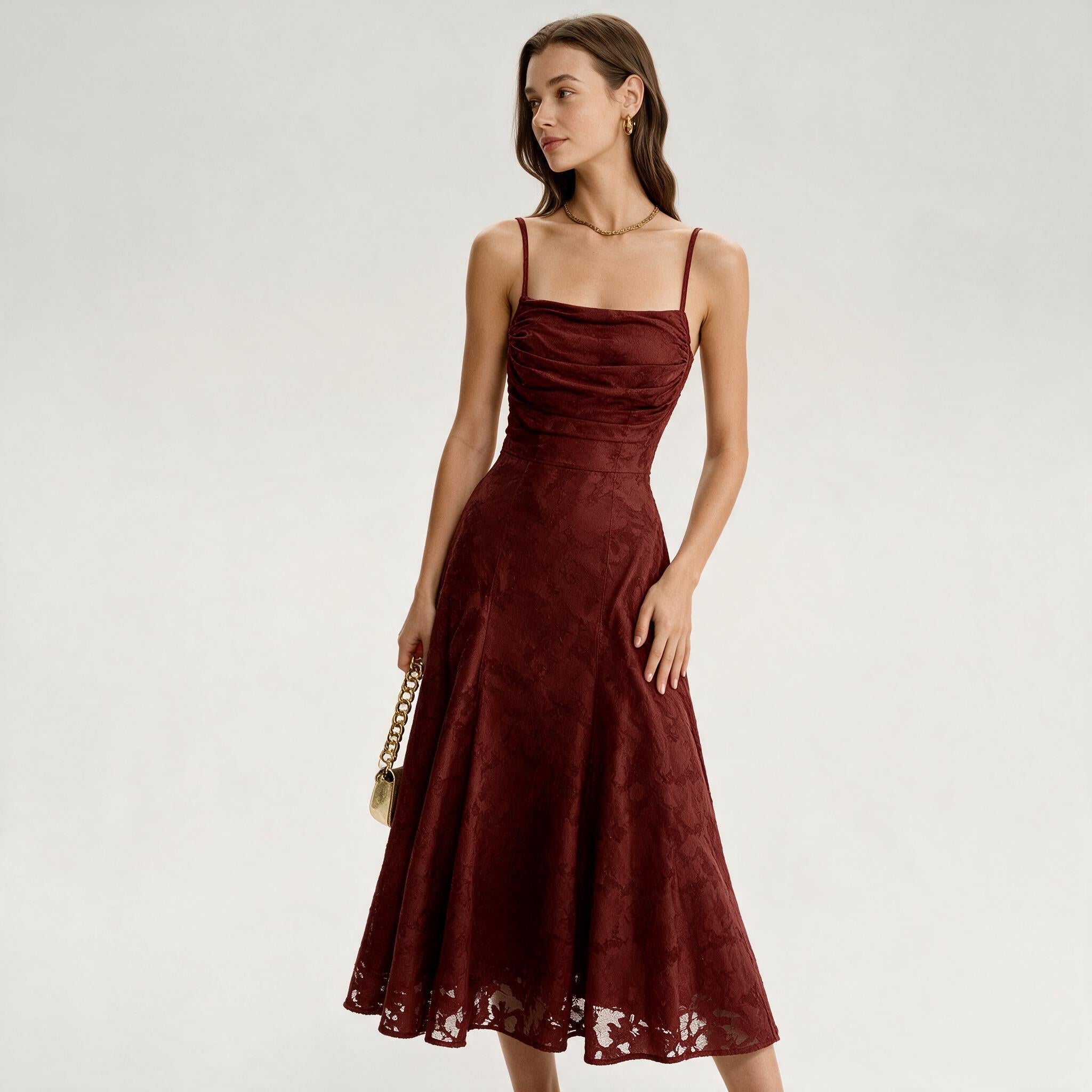 Marta - Vestido Midi Jacquard de Tirantes